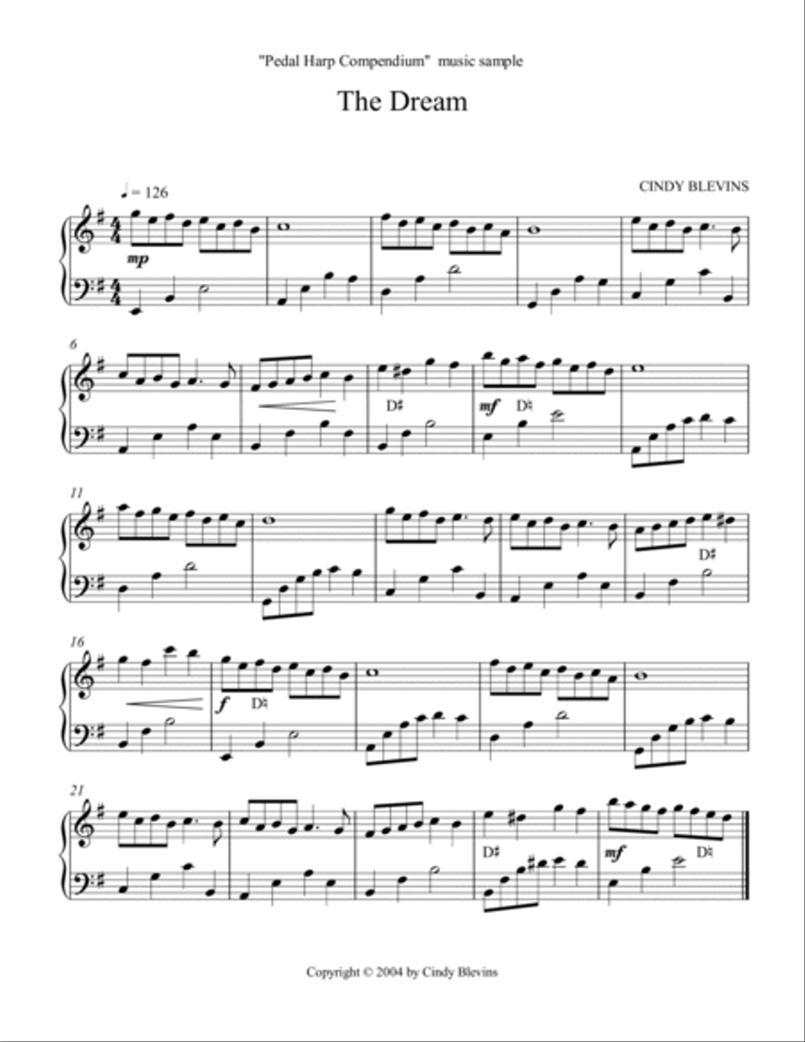 Pedal Harp Compendium, 60 pages of beautiful, original music for Pedal Harp Pedal Harp scores gallery preview page 2