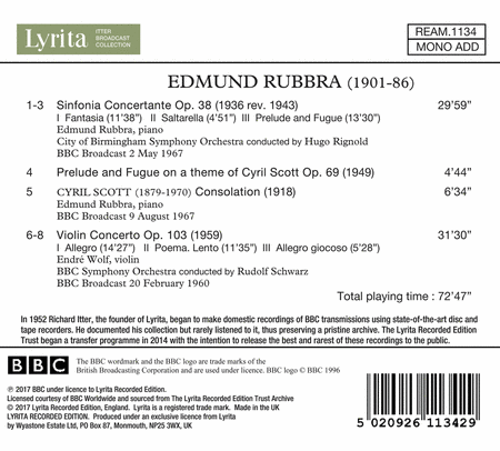 Edmund Rubbra: Sinfonia Concertante, Op. 38