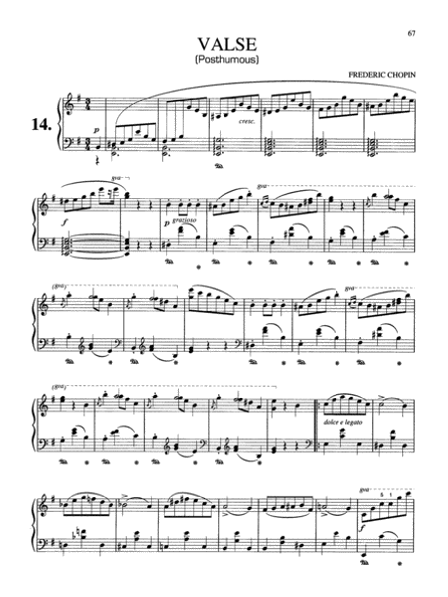 Chopin: Valse in E Minor (Posthumous) Piano Solo scores gallery preview page 1