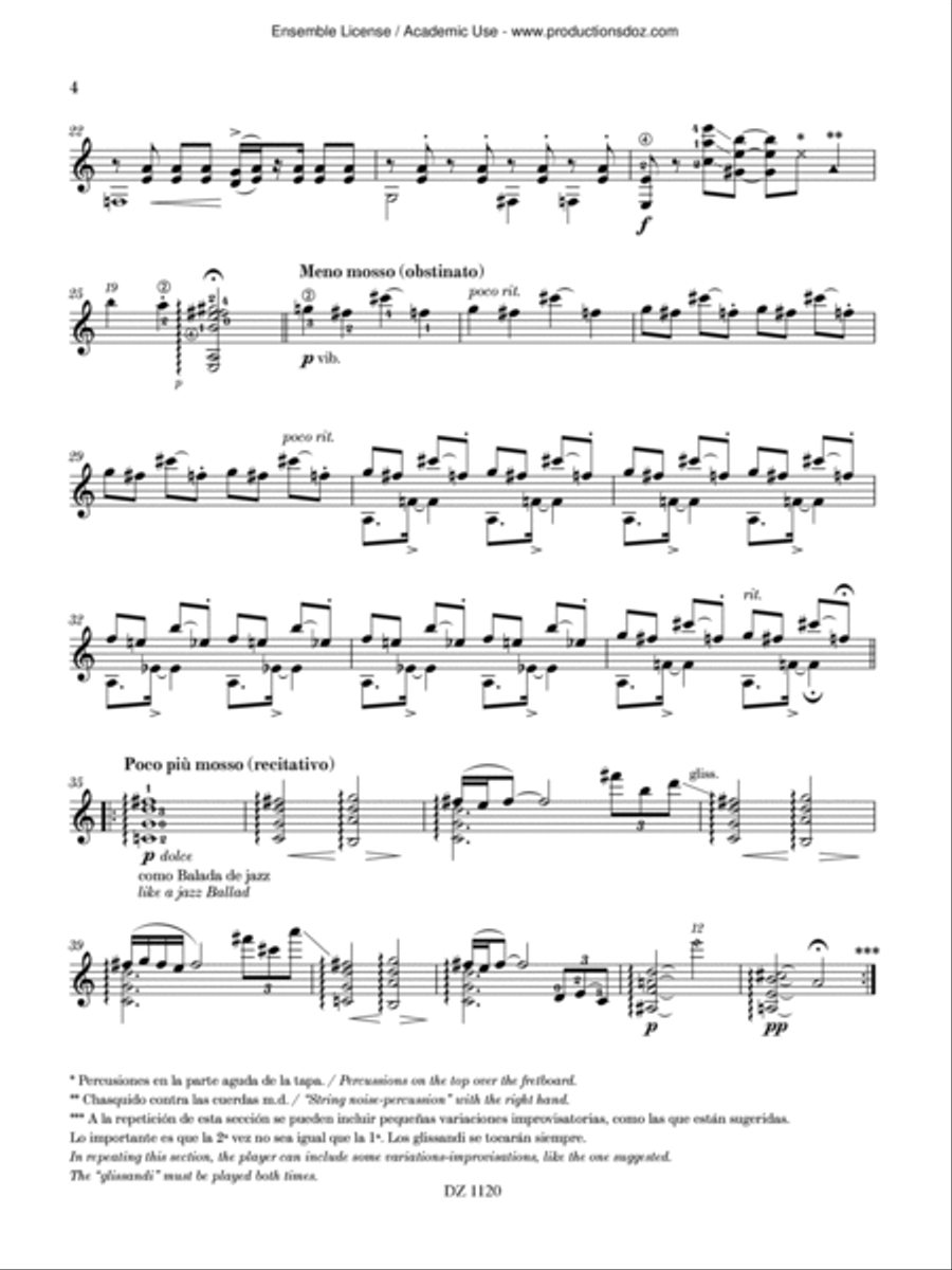 Homenaje a Leo Brouwer Classical Guitar scores gallery preview page 4
