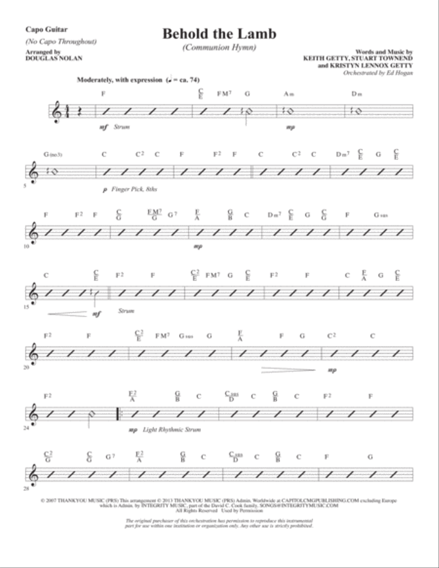 What Wondrous Hope (Praise Band) - Capo Guitar Choir scores gallery preview page 7