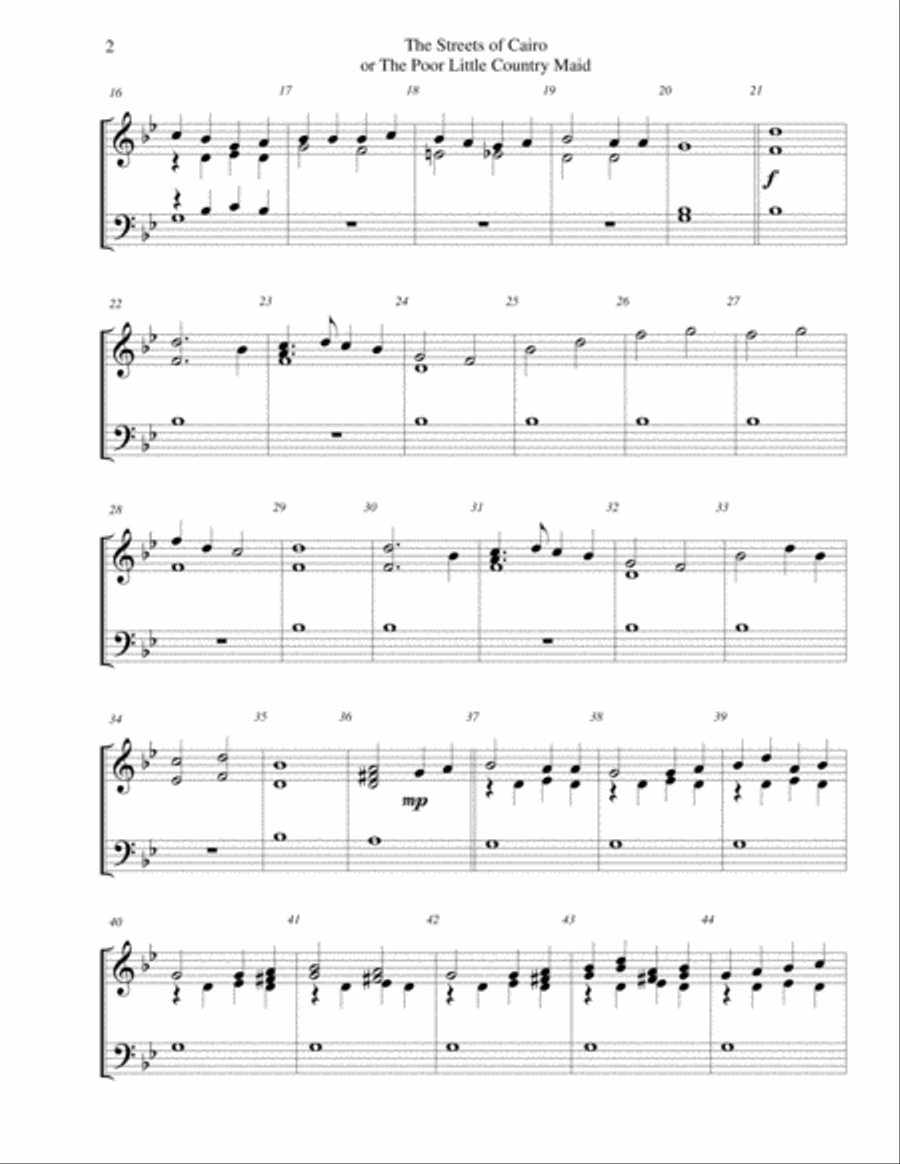 The Streets of Cairo or the Poor Little Country Maid - 2-octave handbell choir 2-Octaves scores gallery preview page 2