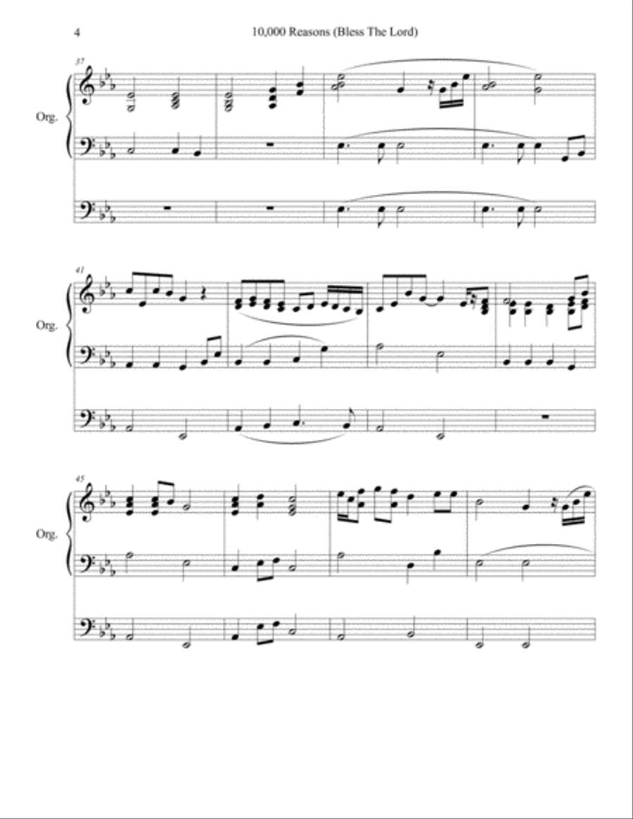 10,000 Reasons (Bless The Lord) Piano Solo scores gallery preview page 4