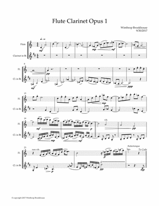 Flute and Clarinet Opus 1