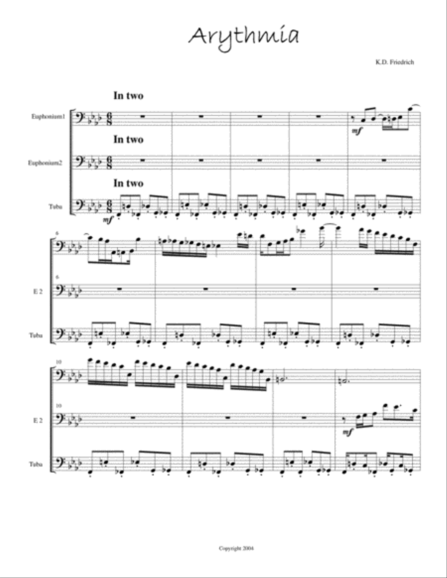 Arythmia Arythmia Brass Ensemble scores gallery preview page 1