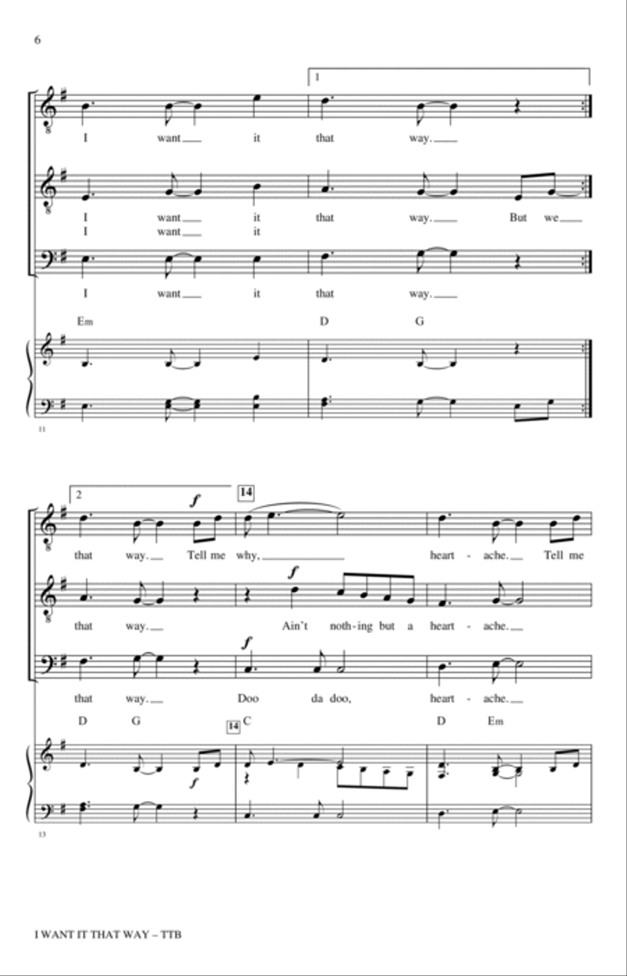 I Want It That Way (arr. Nathan Howe) TTBB scores gallery preview page 4
