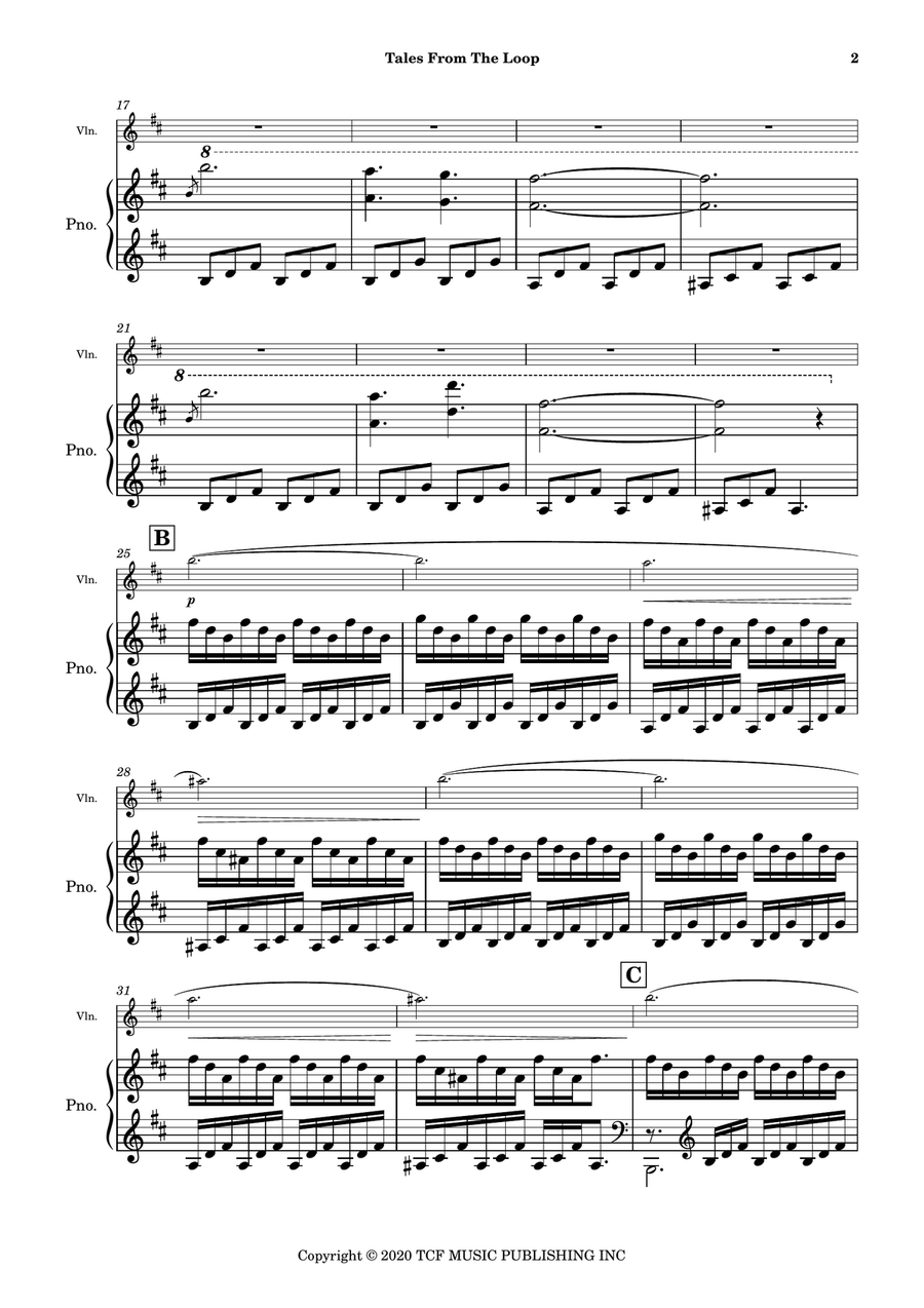 Tales From The Loop Main Title Violin Solo scores gallery preview page 3