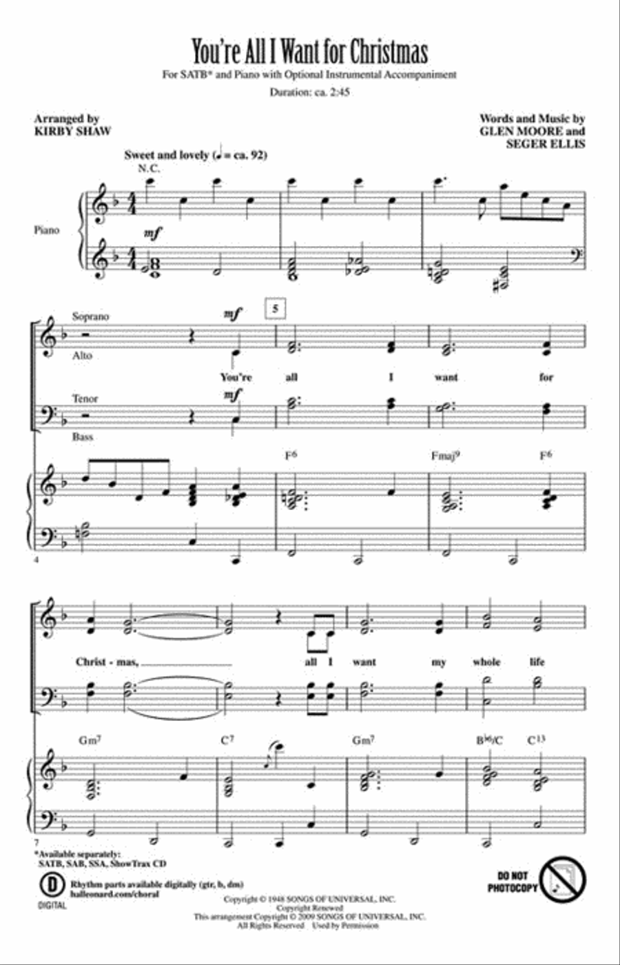 You're All I Want for Christmas Choir scores gallery preview page 2