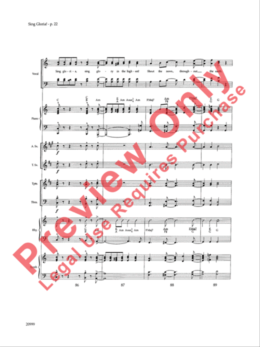 Sing Gloria! (A Song for Christmas) Choir scores gallery preview page 23
