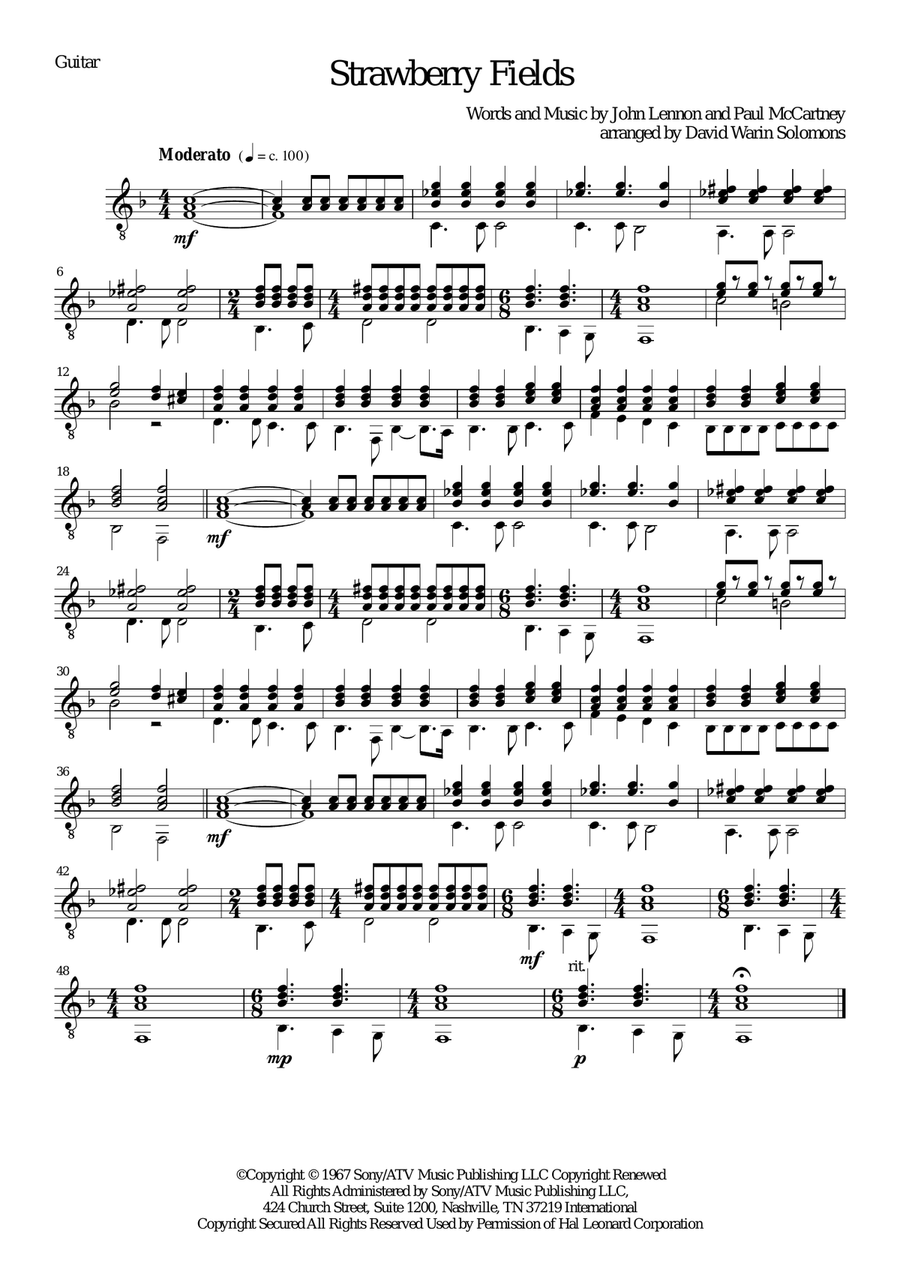 Strawberry Fields Forever Flute scores gallery preview page 5