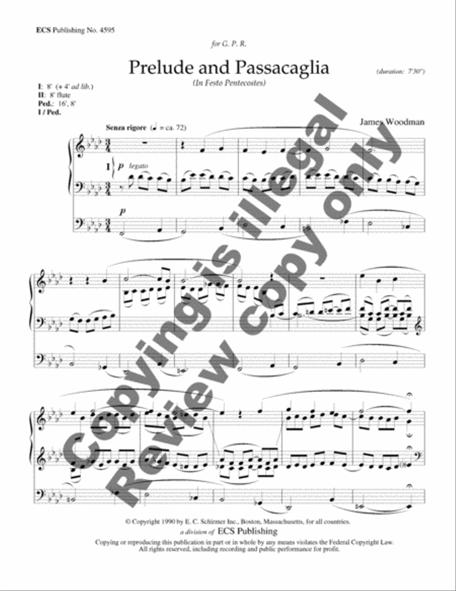 Prelude and Passacaglia Organ scores gallery preview page 3