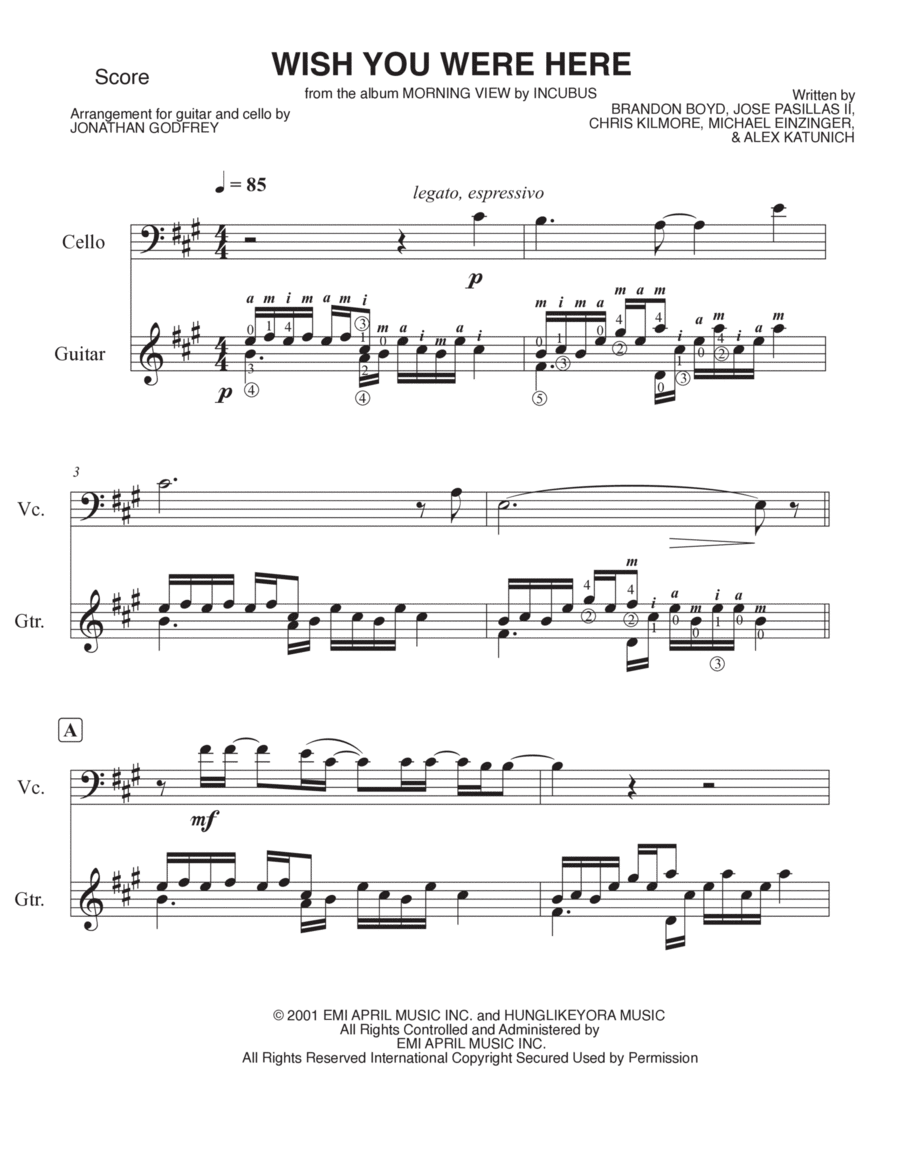 Wish You Were Here String Duet scores gallery preview page 1