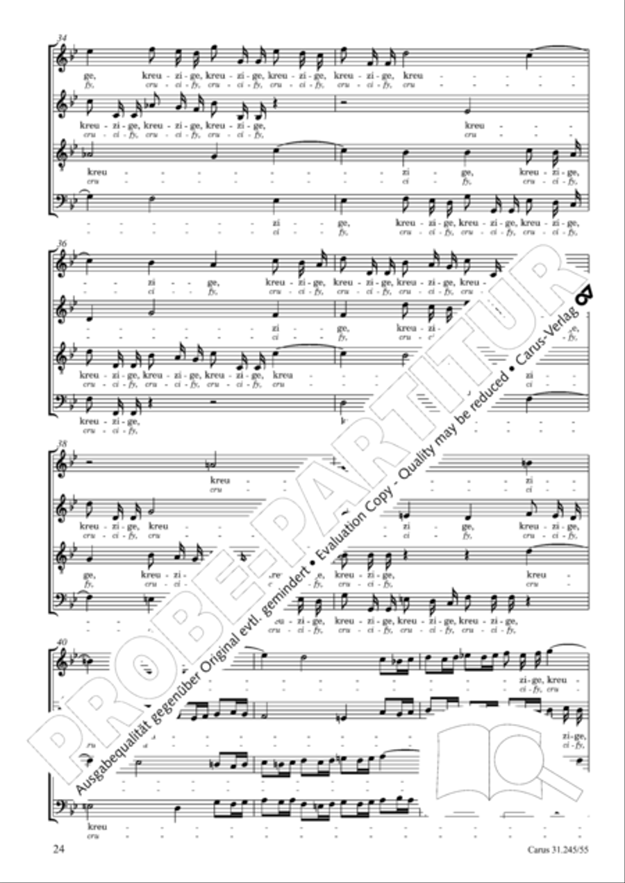 St. John Passion (Johannes-Passion) 4-Part scores gallery preview page 25