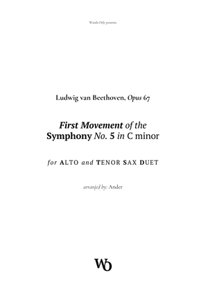 Book cover for Symphony No. 5 by Beethoven for Saxophone Duet