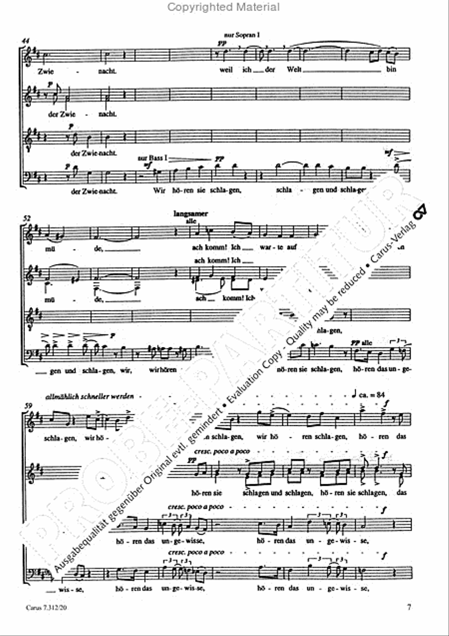 Variation mit Celan-Gedichten III 4-Part scores gallery preview page 8