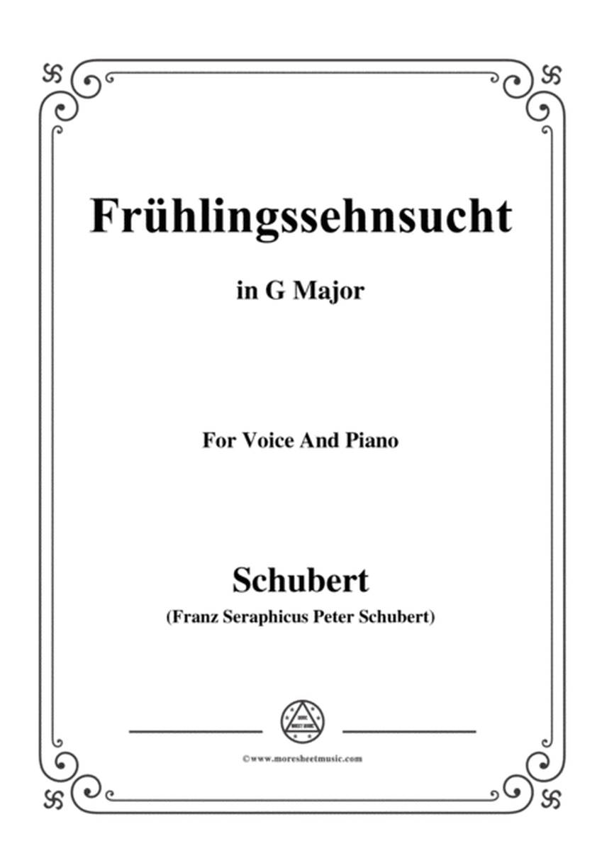 Schubert-Frühlingssehnsucht,in G Major,for Voice&Piano image number null
