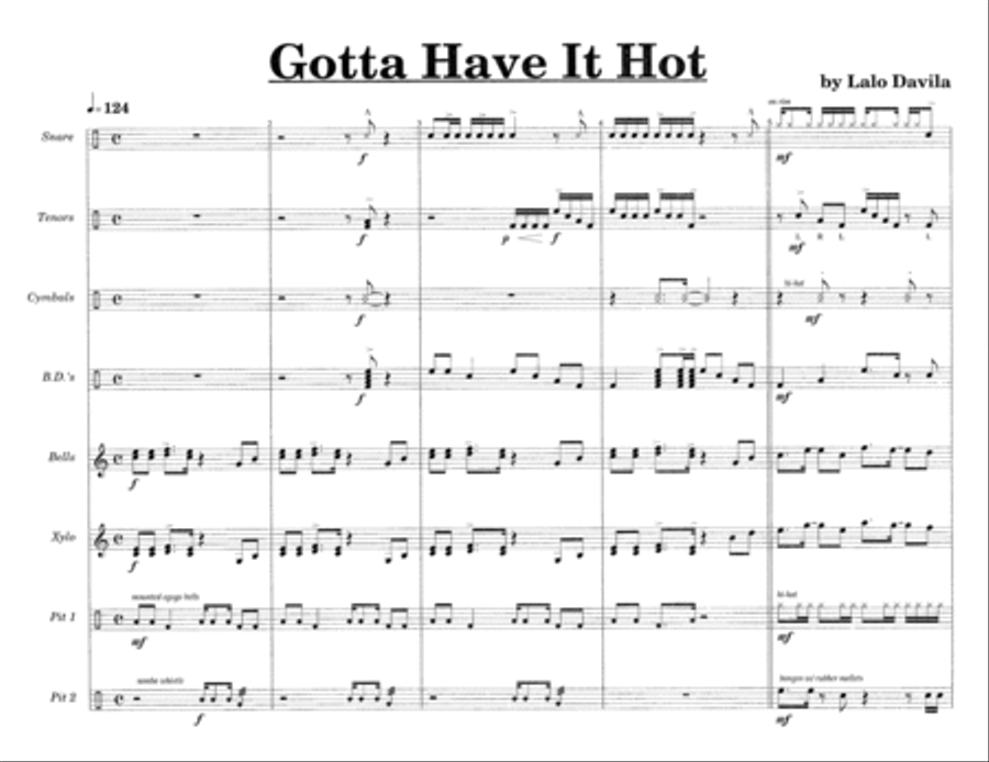 Gotta Have It Hot w/Tutor Tracks Percussion Ensemble scores gallery preview page 3