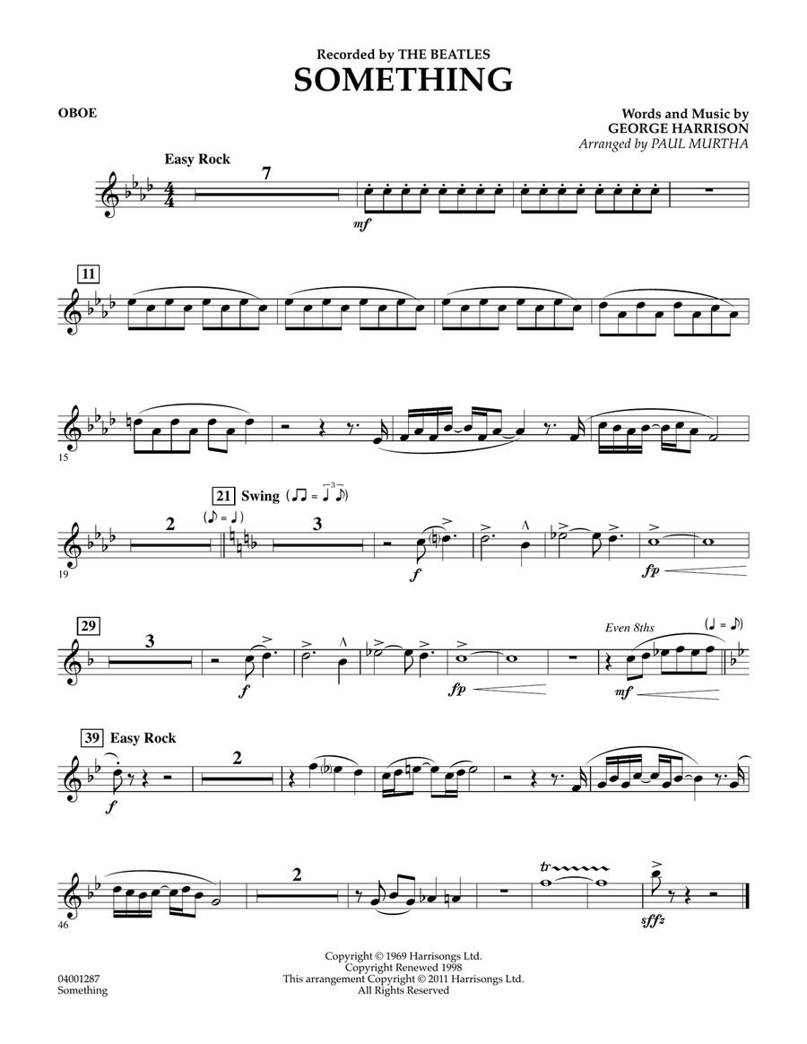 Something - Oboe Concert Band scores gallery preview page 1