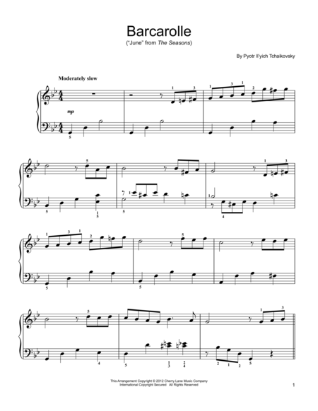Barcarolle In G Minor ("June"), Op. 37, No. 6