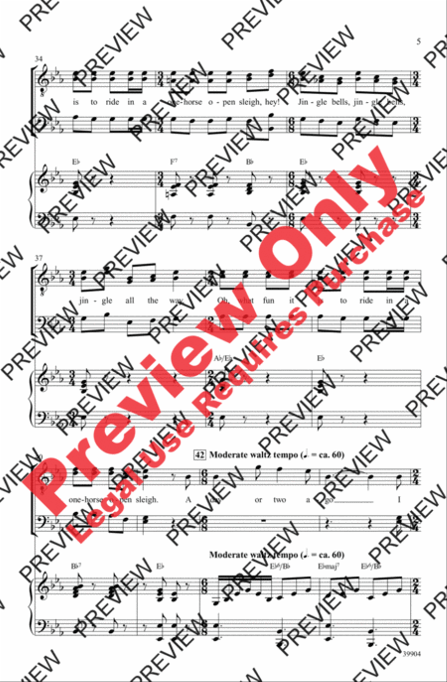 Jingle Bells Jingle Bells Men's Choir scores gallery preview page 5