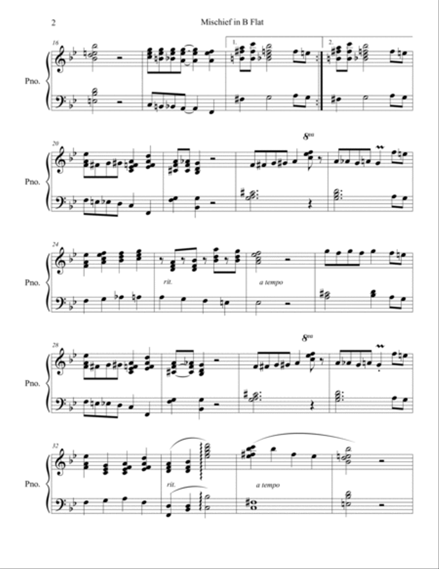 Mischief in B Flat Piano Solo scores gallery preview page 2