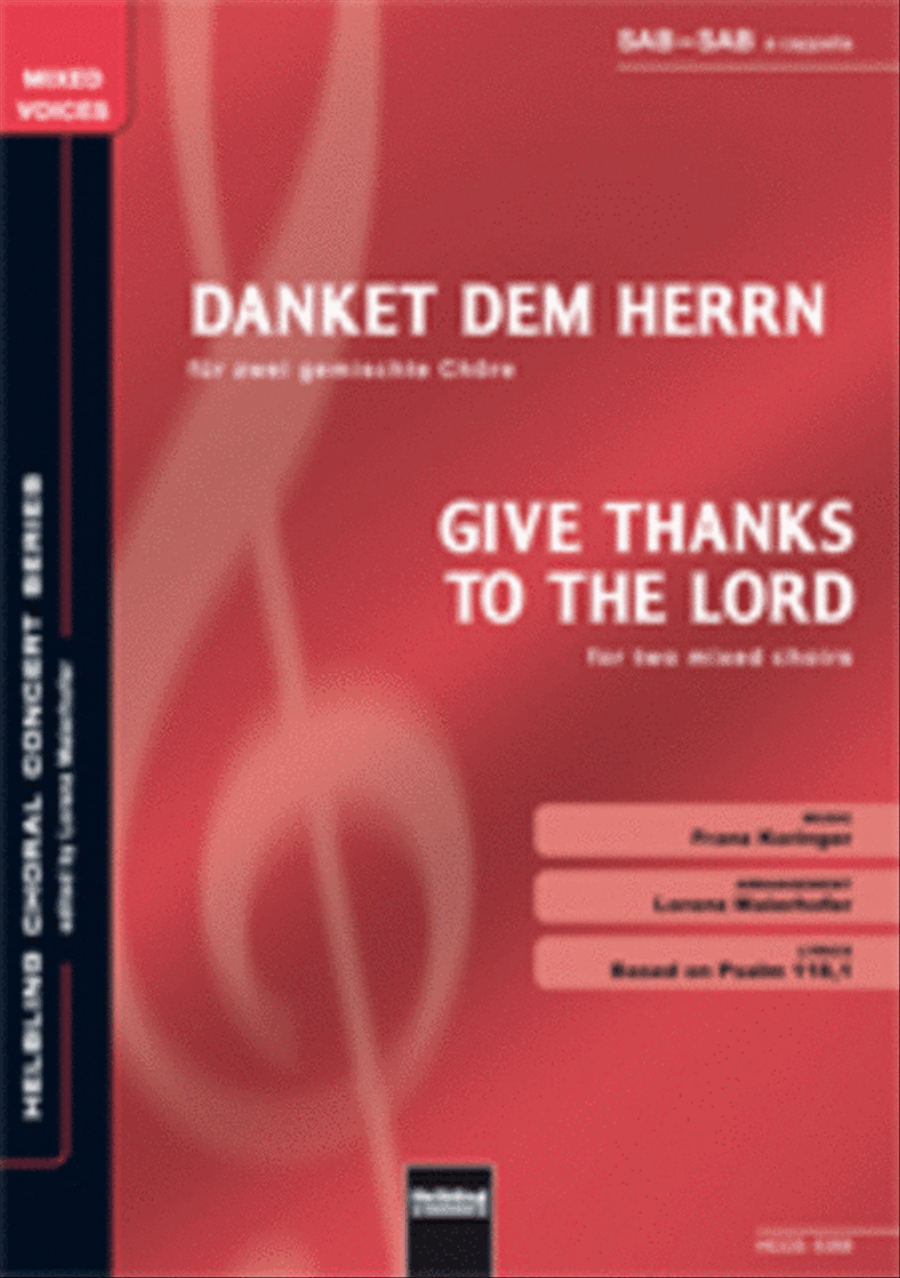 Danket dem Herrn/Give thanks to the Lord 3-Part scores gallery preview page 1