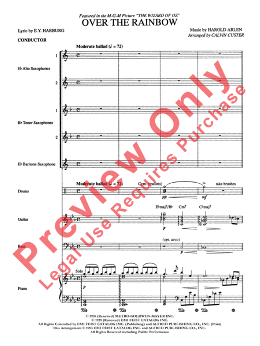 Over the Rainbow Over the Rainbow Small Ensemble scores gallery preview page 2