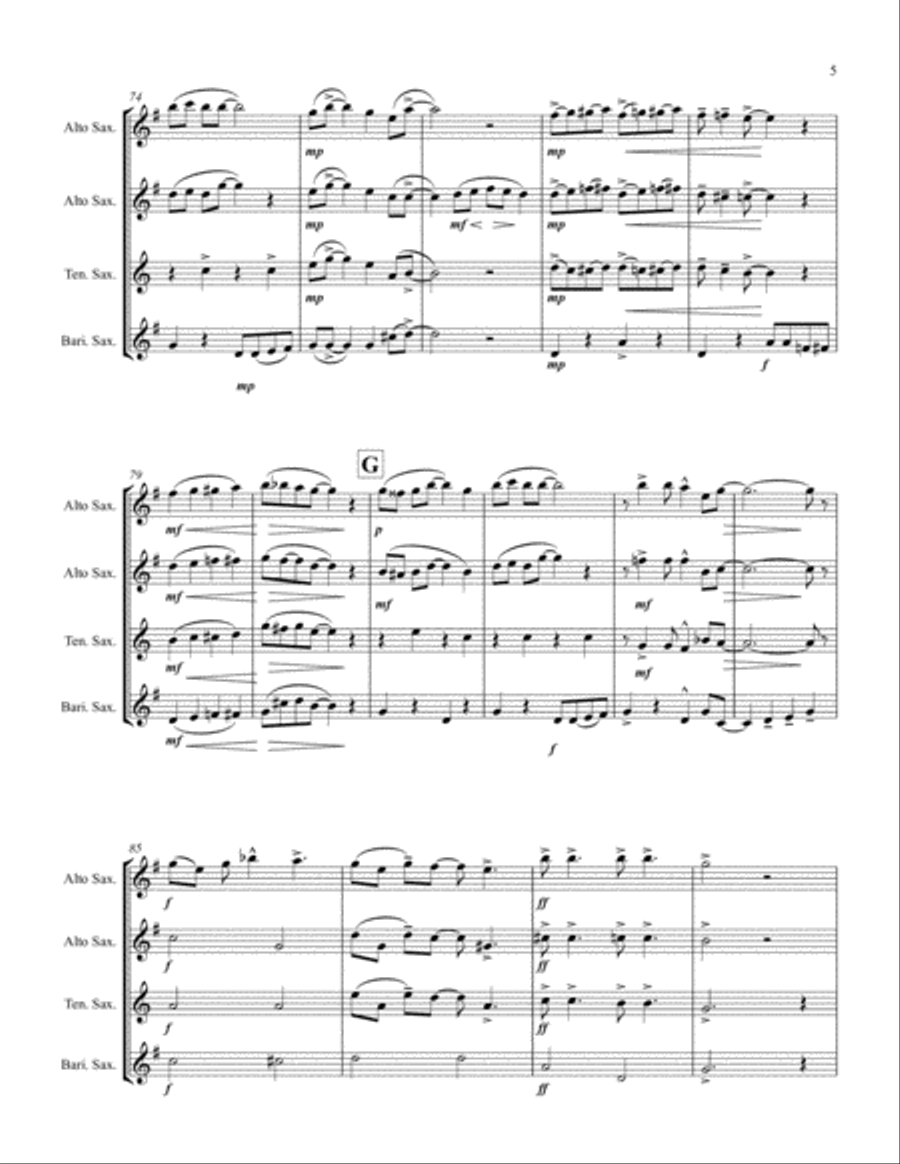When I'm Sixty-four Saxophone Quartet scores gallery preview page 6