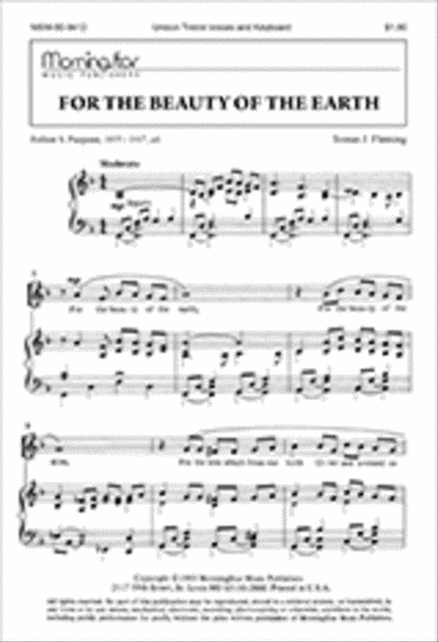 For the Beauty of the Earth Unison Choir scores gallery preview page 1