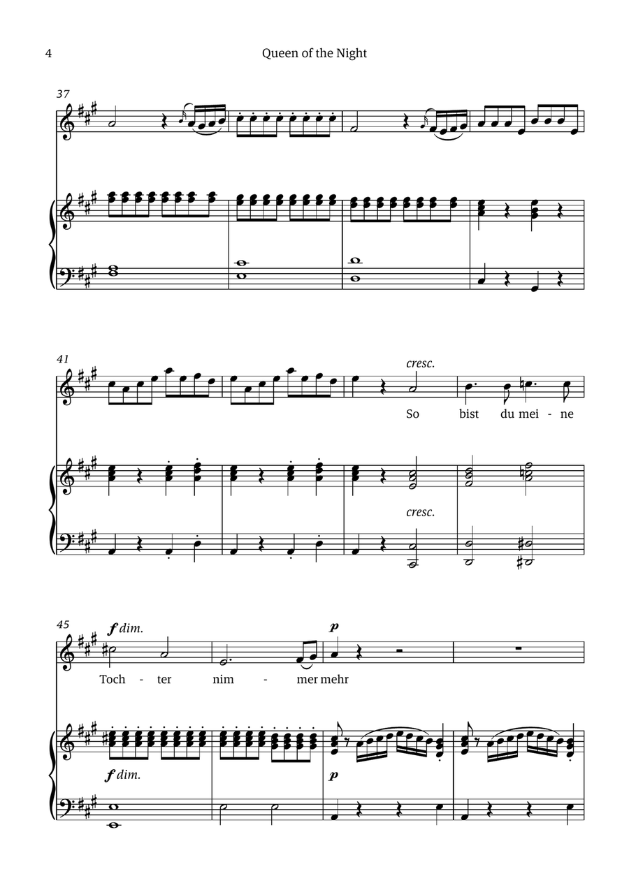 Queen of the Night (aria) - for ALTO in F# minor Chamber Music scores gallery preview page 4