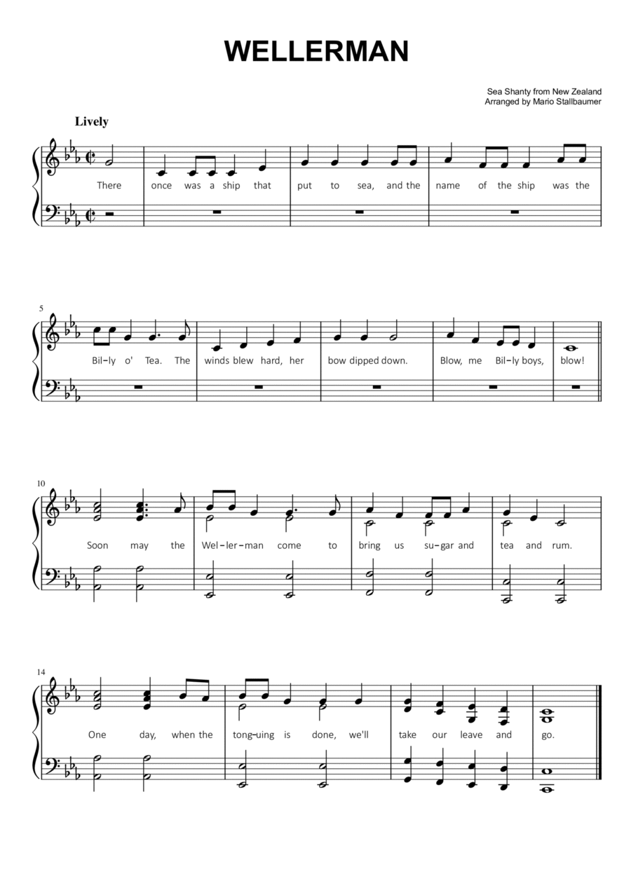 Wellerman (Sea Shanty) Voice scores gallery preview page 1