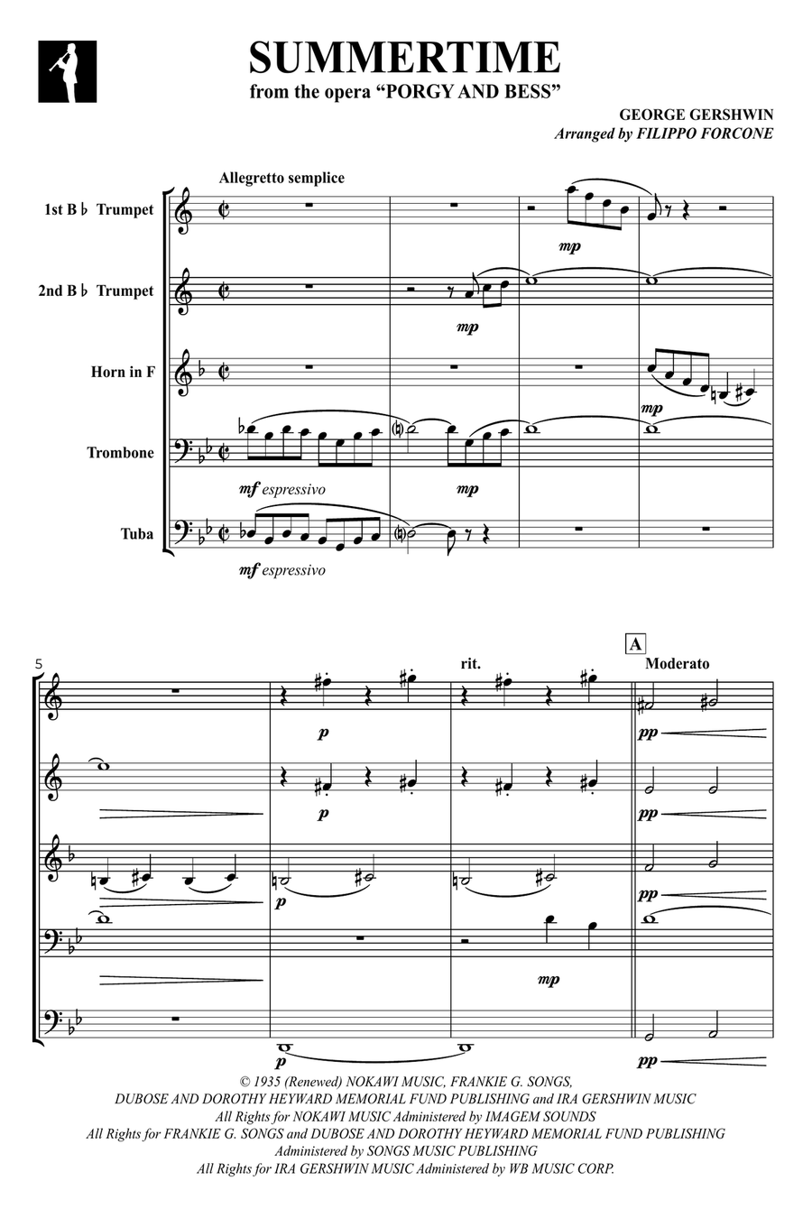 Summertime Brass Quintet scores gallery preview page 2