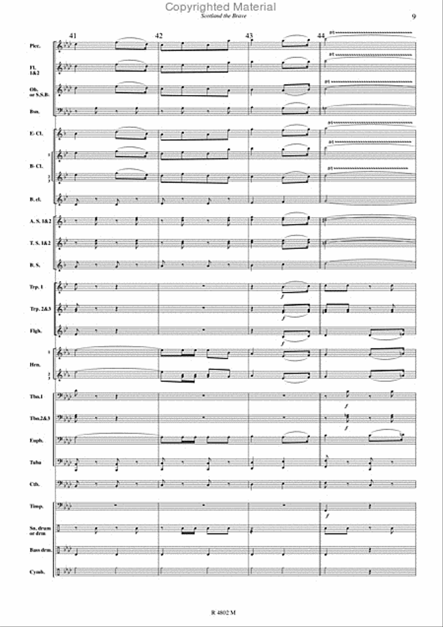 Scotland The Brave Concert Band scores gallery preview page 10