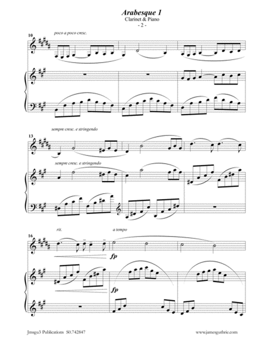 Debussy: Two Arabesques for Clarinet & Piano image number null