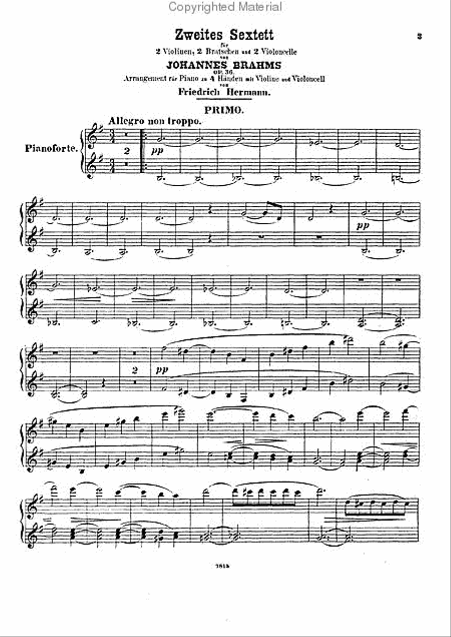 Zweites Sextett, Op. 36 Violin scores gallery preview page 3