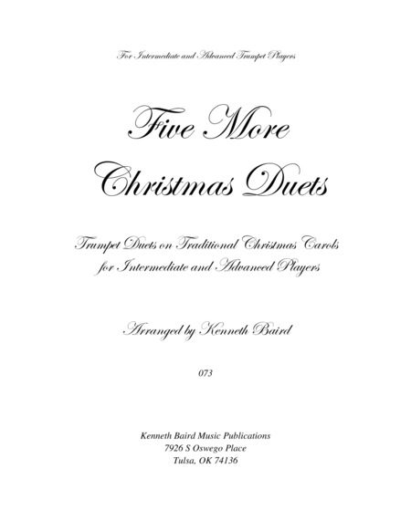 Five More Christmas Duets for Trumpets image number null
