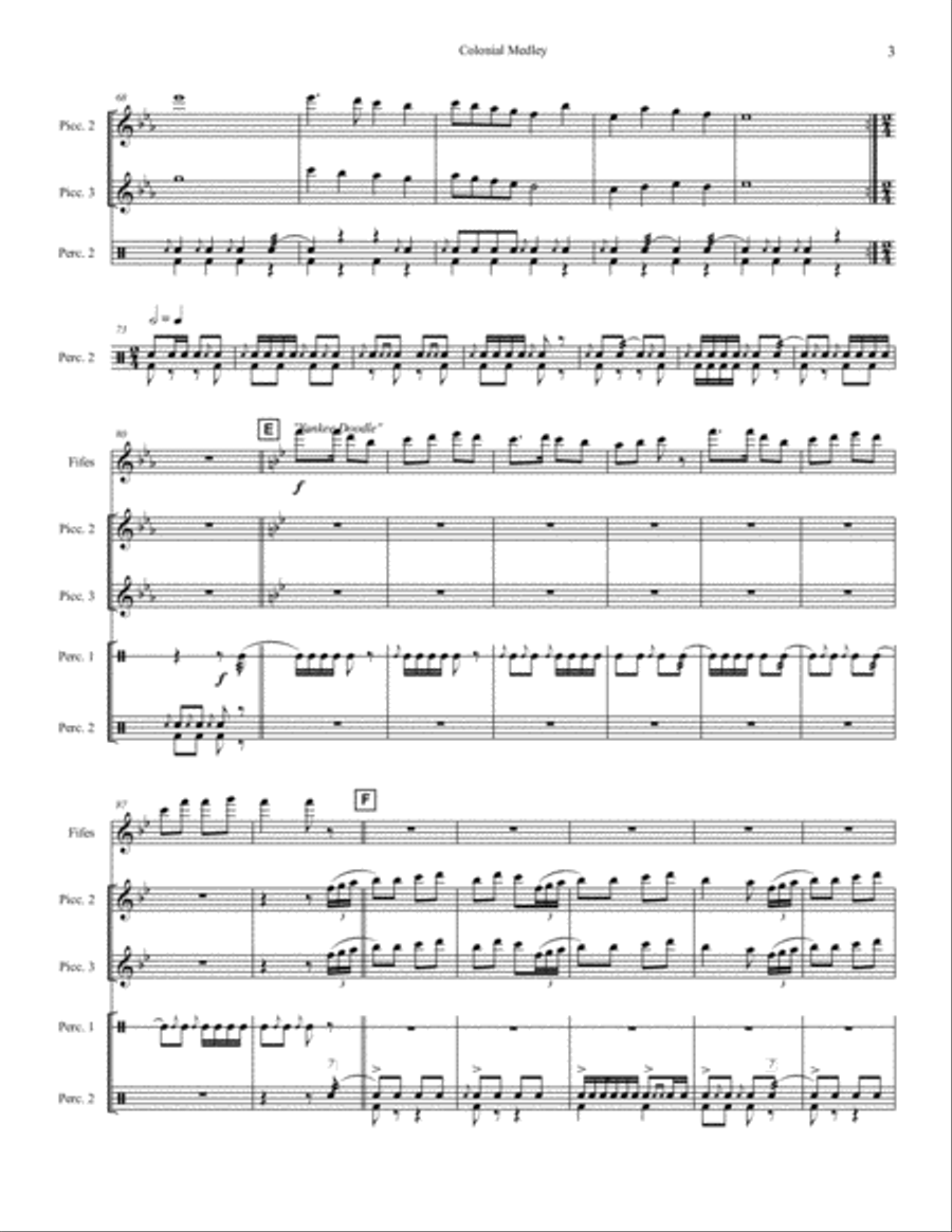Colonial Fife & Drum Medley Piccolo scores gallery preview page 4