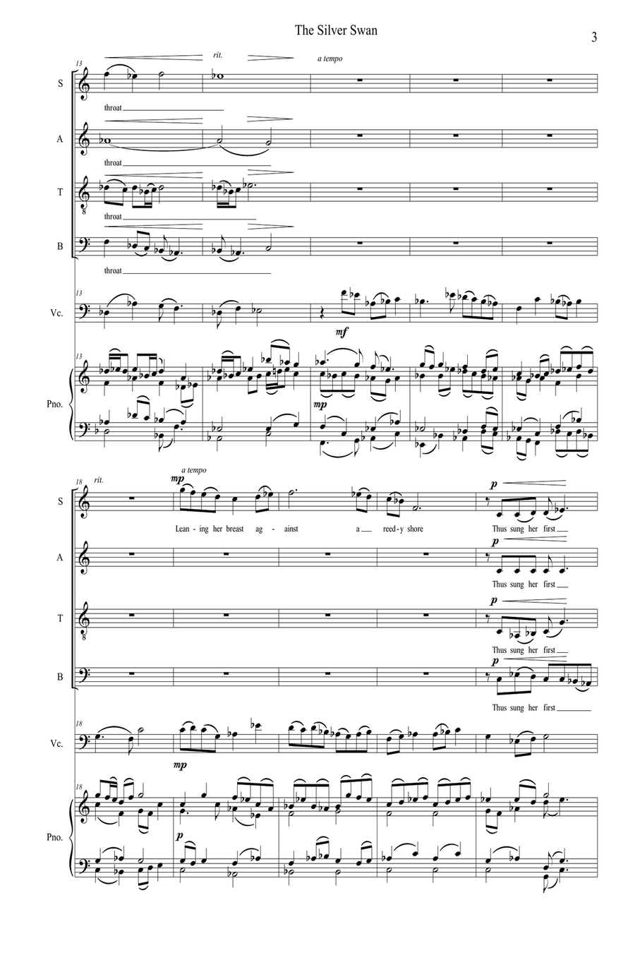 The Silver Swan The Silver Swan 4-Part scores gallery preview page 4