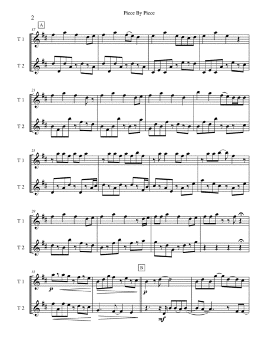 Piece By Piece Piece By Piece Woodwind Duet scores gallery preview page 2
