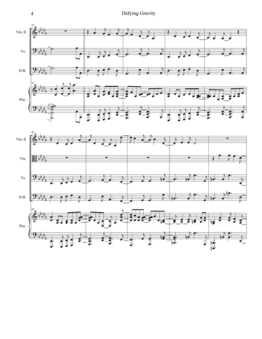 Defying Gravity String Quintet scores gallery preview page 4