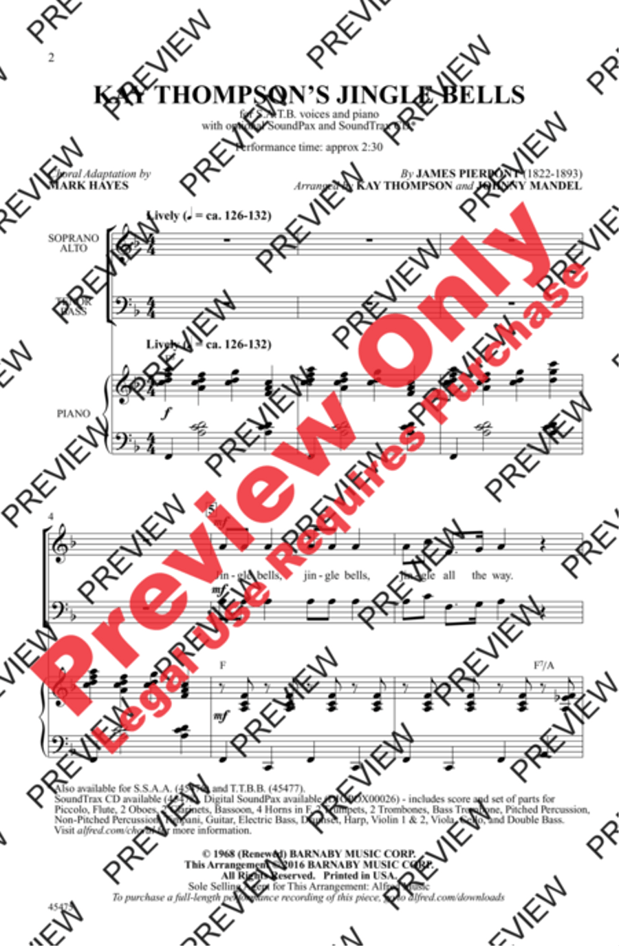 Kay Thompson's Jingle Bells - SoundTrax CD (CD only) Choir scores gallery preview page 2