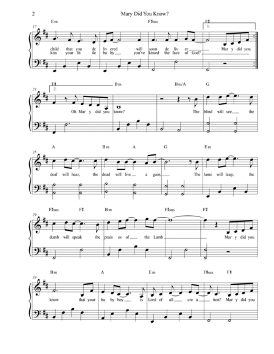 Mary, Did You Know? A Cappella scores gallery preview page 2