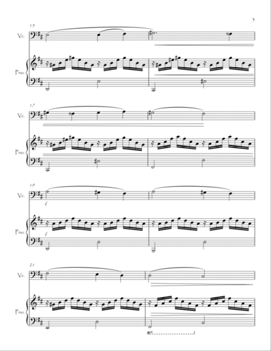 Romance Without Words for Cello and Piano Piano scores gallery preview page 4
