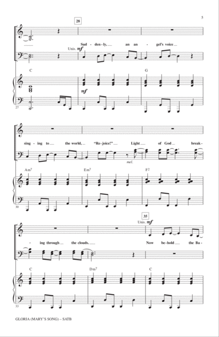 Gloria (Mary's Song) Gloria (Mary's Song) 4-Part scores gallery preview page 4