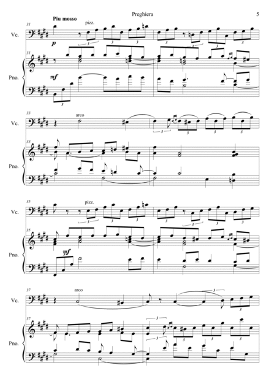 Preghiera (Piano concerto No.2 mov.2) in E Piano scores gallery preview page 5