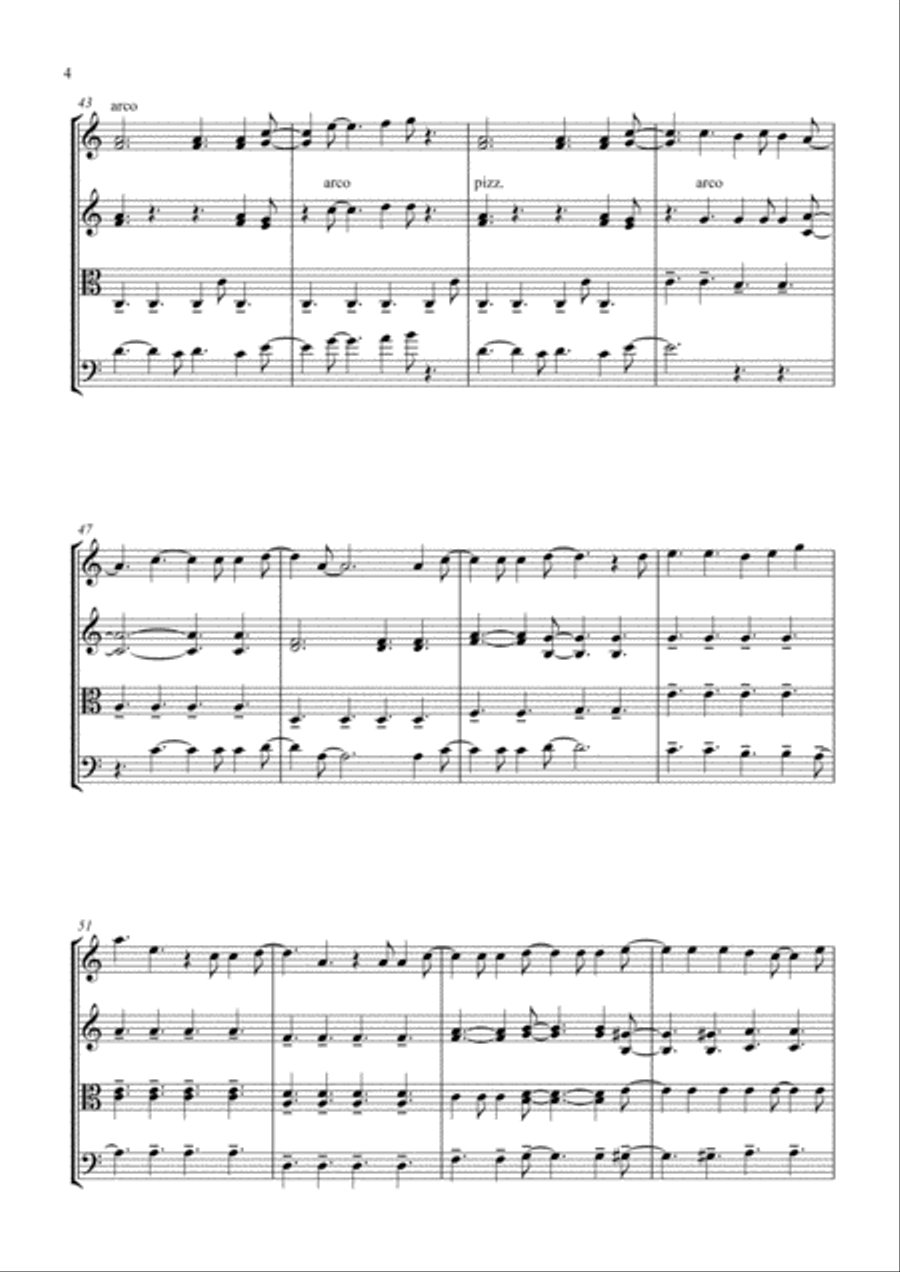 You're My Best Friend String Quartet scores gallery preview page 4