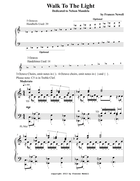 Walk to the Light-for Handbells-optional Chimes - Score Only image number null
