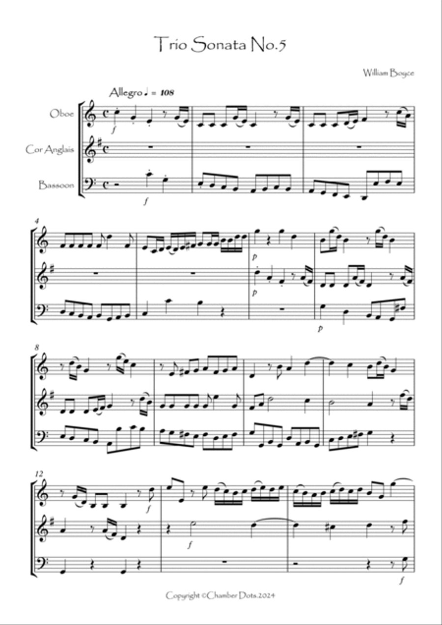 Trio Sonata No.5 Woodwind Trio scores gallery preview page 2