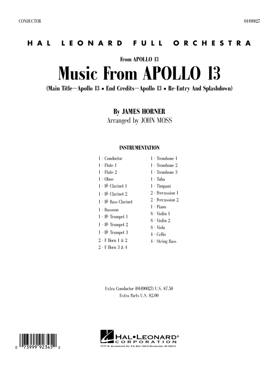 Music from Apollo 13 (arr. John Moss) - Full Score Full Orchestra scores gallery preview page 1