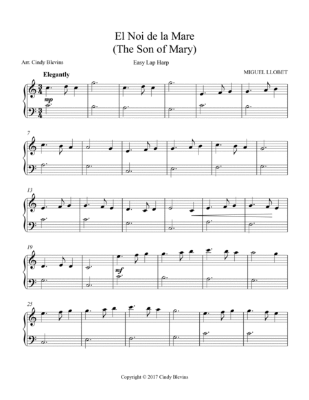The Son of Mary, for Easy Lap Harp image number null